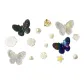 Black White Butterfly Lotus Shoe Flowers 15-Piece Set (Butterfly Deep and Light Random)