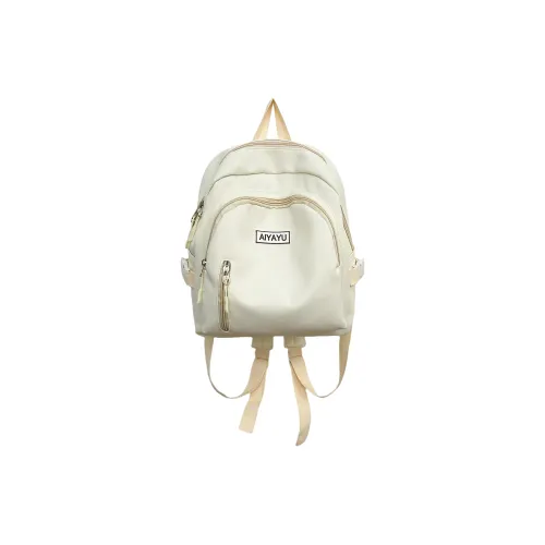 Cwatcun Nylon Fabric Backpack Unisex Ecru/Yellow/Green/Pink/Black