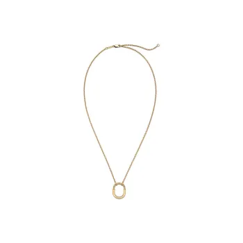 TIFFANY & CO. Lock Diamond Necklaces Unisex Gold