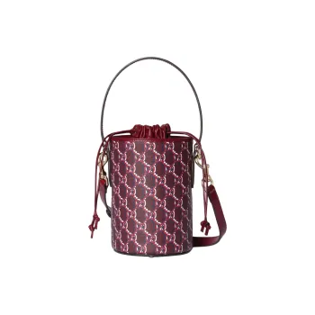 GUCCI Leather Bucket Bags Shoulder Bag Crossbody Bag Handbag Extra Mini Women's Red