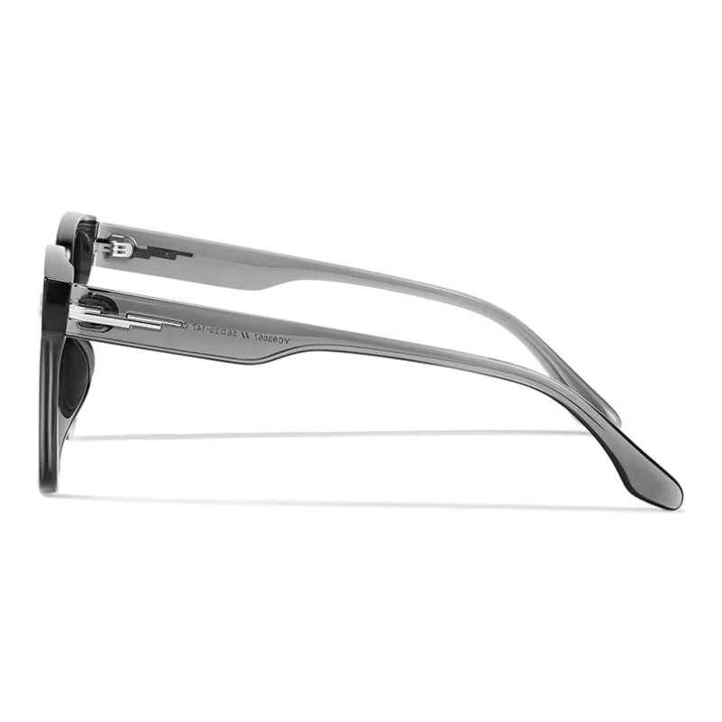 MUYKUY TR90 Irregular Shape Sunglasses Unisex Bright Black, Transparent Gray, Frosted Green-7