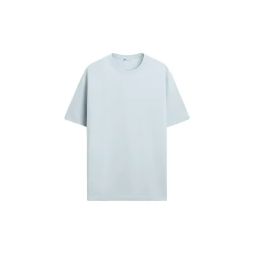 ZARA T-Shirts Men Light Blue