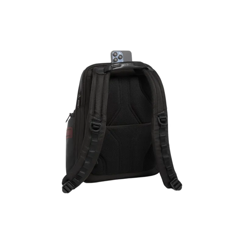 TUMI Textile, Leather Trim Backpack Men's Dark Red-5