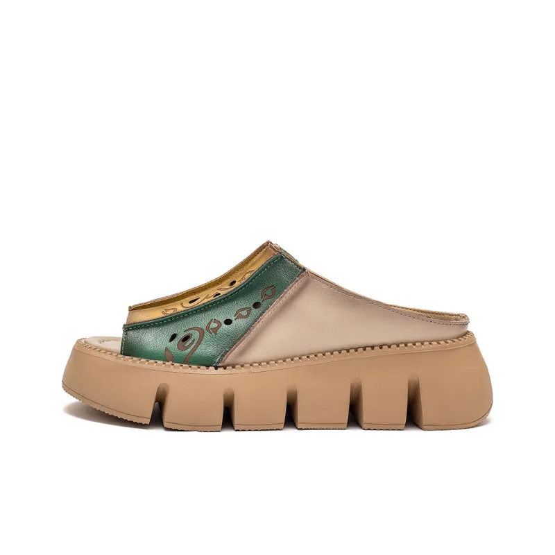 Jay Slide Slippers Women's Yellow/Green-4