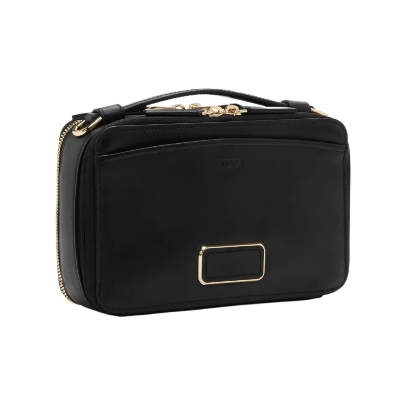 TUMI Voyageur Leather Handbag, Shoulder Bag, Crossbody Bag Women's Black & Light Gold-2
