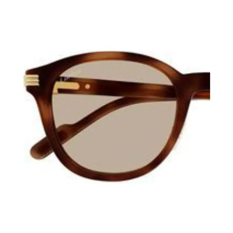CARTIER Acetate Round Sunglasses Men's Tortoiseshell-2