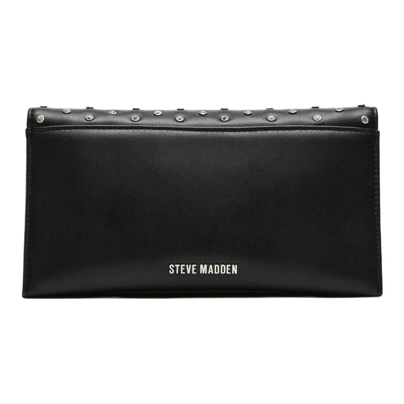 STEVE MADDEN Synthetic Material Envelope Bag One Shoulder Crossbody Clutches Women's Black & Silver-2