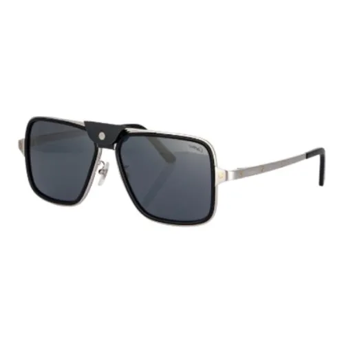 CARTIER Plate Frame Aviator Sunglasses Men's Black