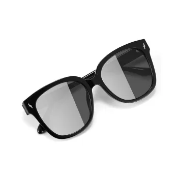 MUYKUY TR90 Irregular Shape Sunglasses Unisex Bright Black Transparent Gray Matte Green