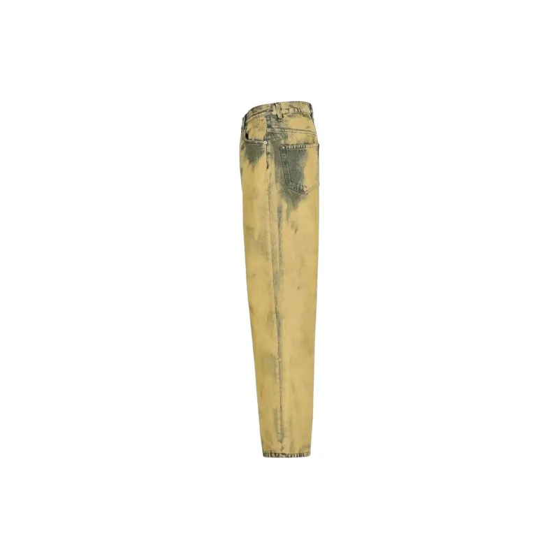 DRIES VAN NOTEN Dyed Vintage Effect Wide Leg Jeans-2