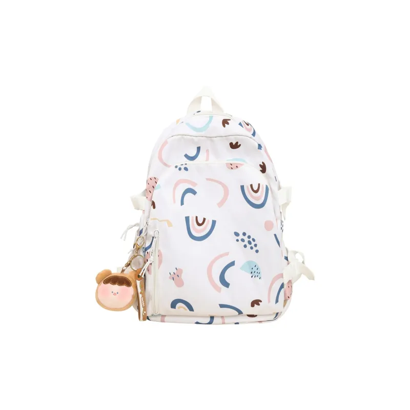 Cwatcun Nylon Backpack Women's Ecru/Pink/Light Green/Blue/Black-0