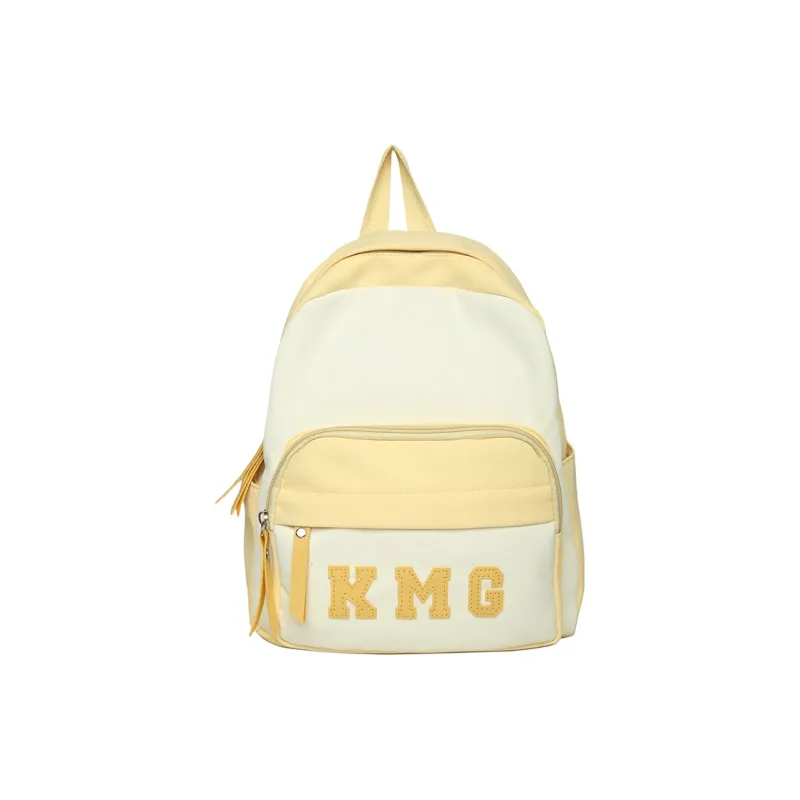 Cwatcun Nylon Fabric Backpack Regular Unisex Light Green/Yellow/Blue/Pink/Black-7
