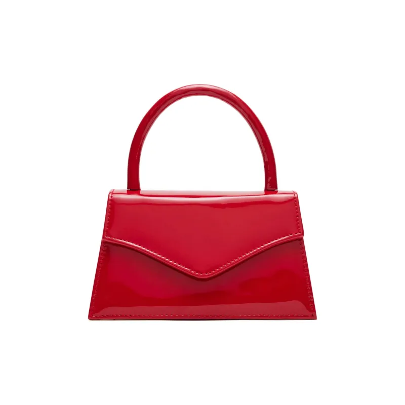 STEVE MADDEN Patent Leather Shoulder Bag Crossbody Bag Handbag Mini Women's Red-0
