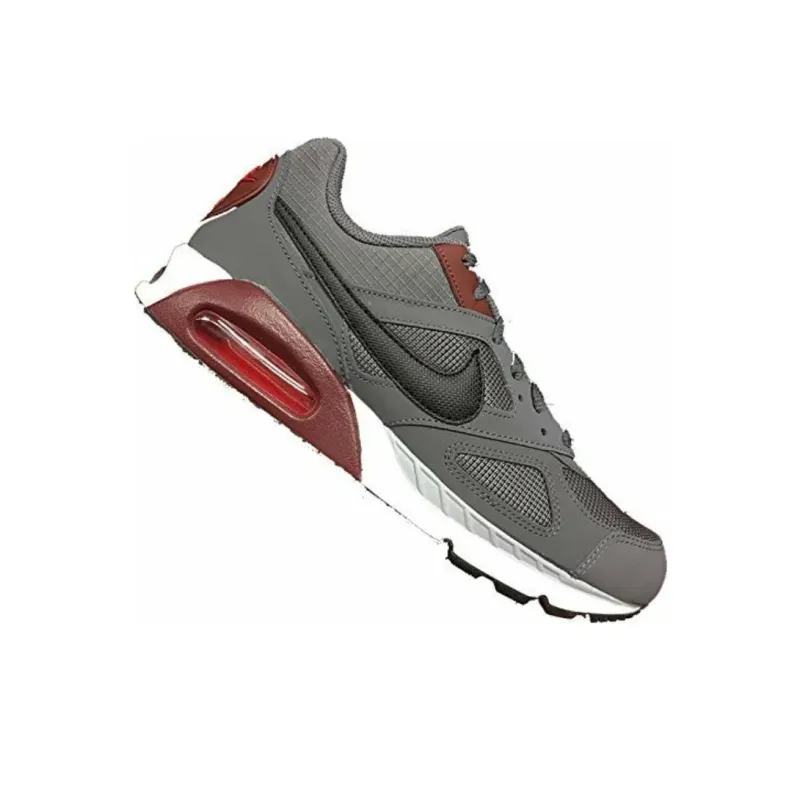 Nike Air Max Ivo Anti Slip Wear Resistant Low Top Casual Running Shoes Men's Gray Red-2