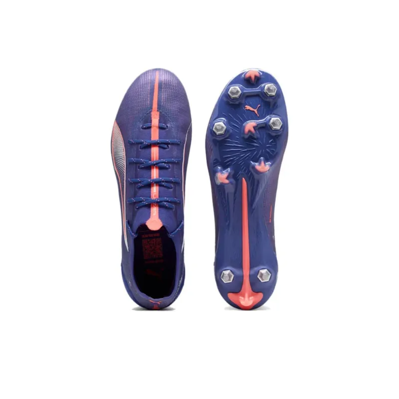 PUMA Ultra 5 SG Metal Long Studs Anti-Slip Wear-Resistant Soccer Shoes Unisex Blue Purple-3