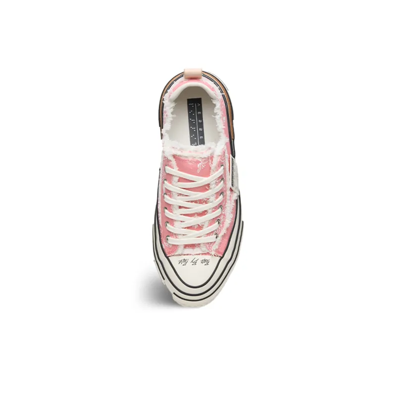 VESSEL Tiramisu Series Height Increasing Low Top Canvas Shoes Unisex Pink Litchi-4