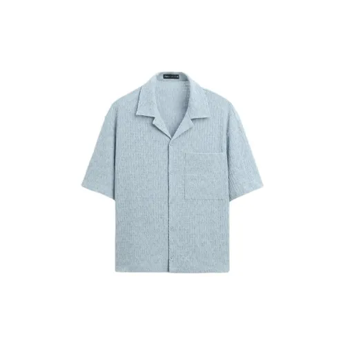 ZARA Shirts Men Washable Blue