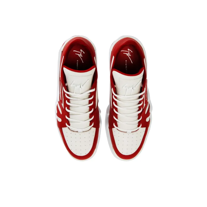 Giuseppe Zanotti/GZ Talon Mid Top Casual Shoes Men's Red White-4