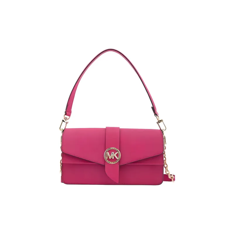 MICHAEL KORS Greenwich Cow Leather Handbag, Shoulder Bag Women's Rose Red-3