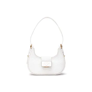 Satchi Cow Leather Shoulder Bag Small Size Women's White