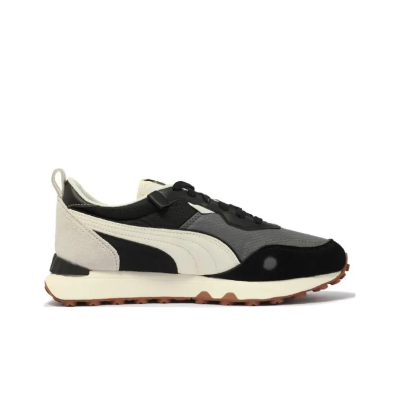 PUMA Rider FV Anti Slip And Wear Resistant Breathable Low Top Casual Shoes Unisex Black White Gray-1