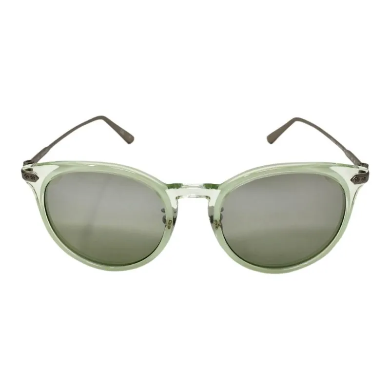 CALVIN KLEIN Nickel Alloy Plastic Oval Sunglasses Men's Green-1