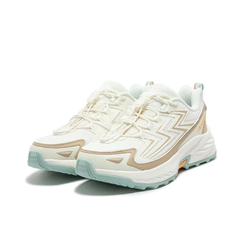 361° Abrasion Resistant Low Top Running Shoes Women's White Green-2