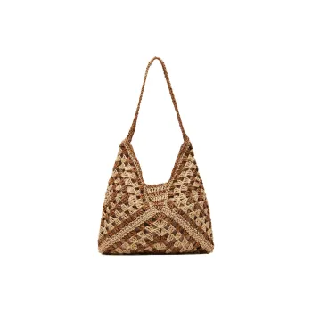 STEVE MADDEN Raffia Handbag Shoulder Bag Women's Natural