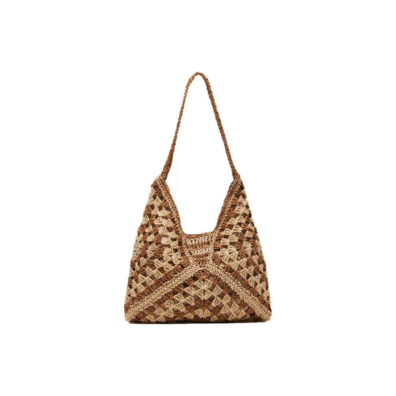 STEVE MADDEN Raffia Handbag Shoulder Bag Women's Natural-0