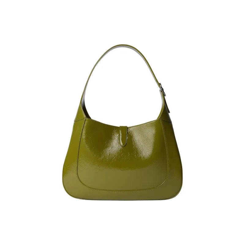 GUCCI Patent Leather Handbag, Shoulder Bag Men's Olive Green-4
