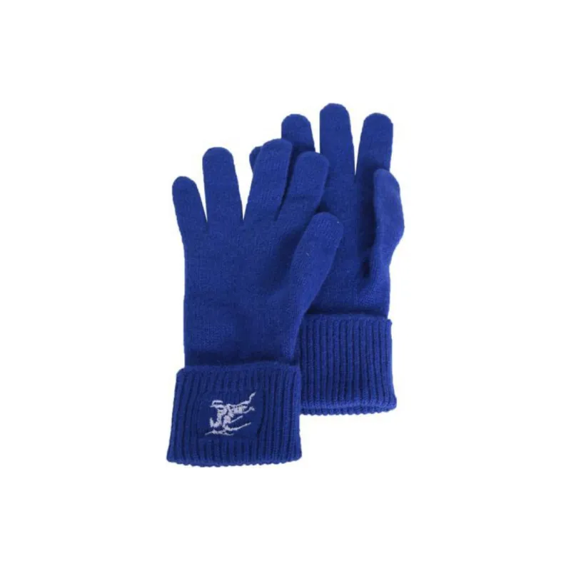 Burberry Equestrian Knight Logo Embroidered Full Finger Gloves-1