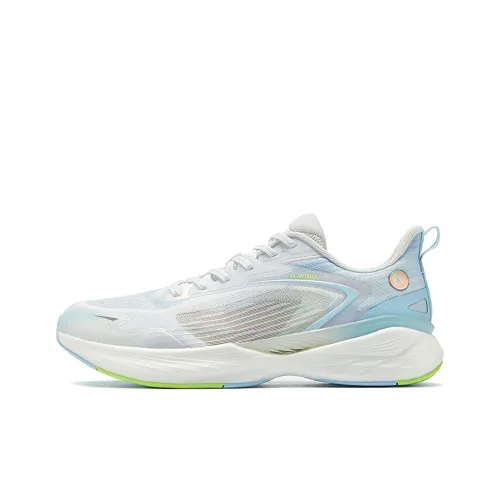 QIAODAN Anti Slip Wear Resistant Low Top Casual Running Shoes Men's White Blue