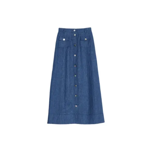 INES DE LA FRESSANGE Denim Long Skirts Women's Blue