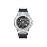 Silver Case Black Dial Black Tapes