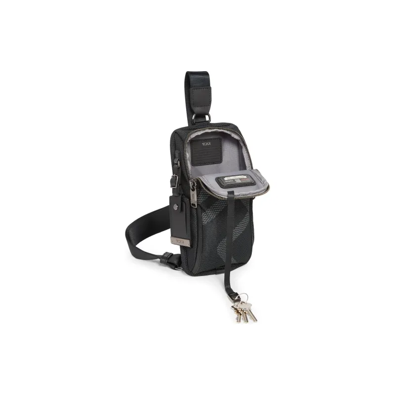 TUMI Alpha Fabric Crossbody Bag Shoulder Bag Unisex Black Gray Color-3