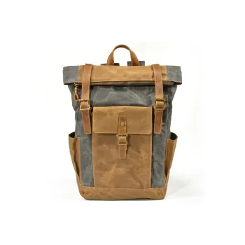 TTaG．baG Top Grain Cow Leather Oil And Wax Canvas Backpack Regular Men's Multicolor