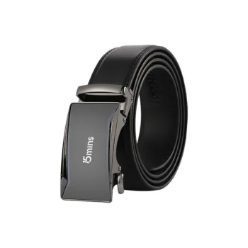 15 MINS Genuine Leather Automatic Buckle Business Casual Trendy Belt Jeans Belt Leather Belts Men's Width 3.5cm