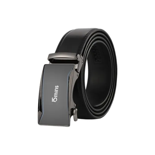 15 MINS Genuine Leather Automatic Buckle Business Casual Trendy Belt Jeans Belt Leather Belts Men's Width 3.5cm