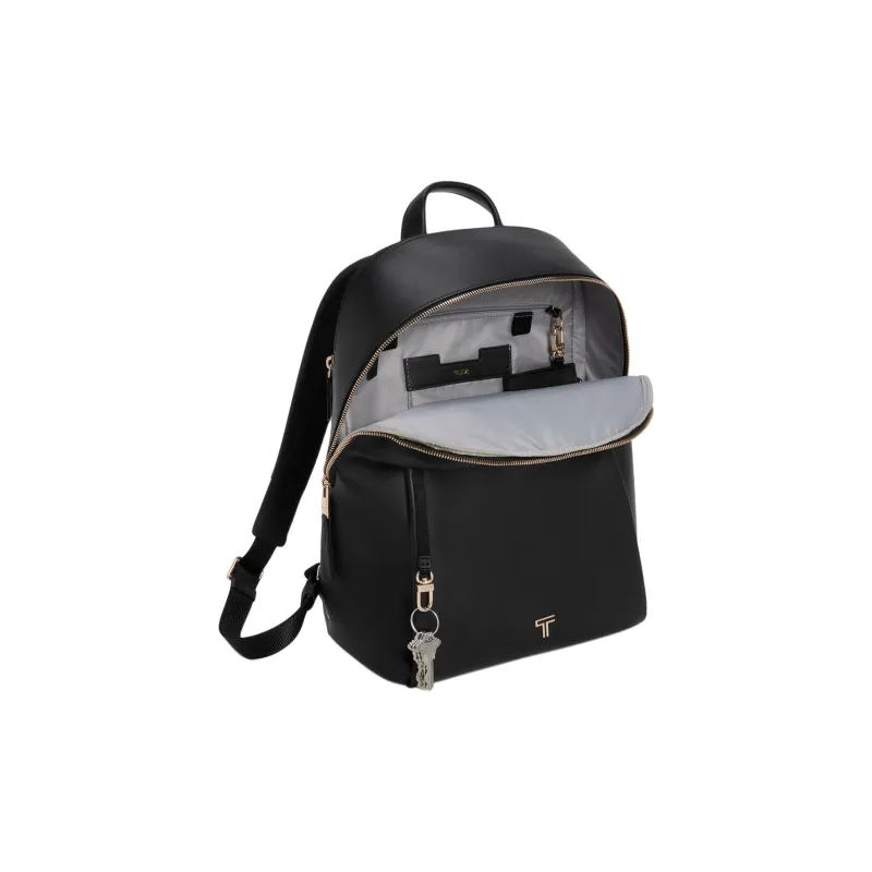 TUMI Polished Leather Backpack Men's Black-3