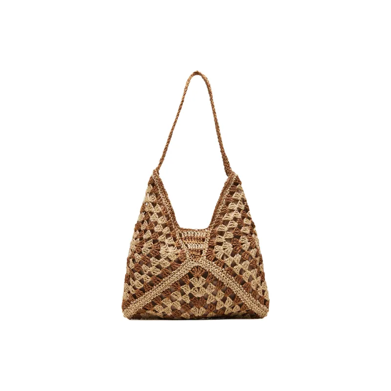 STEVE MADDEN Raffia Handbag Shoulder Bag Women's Natural-2