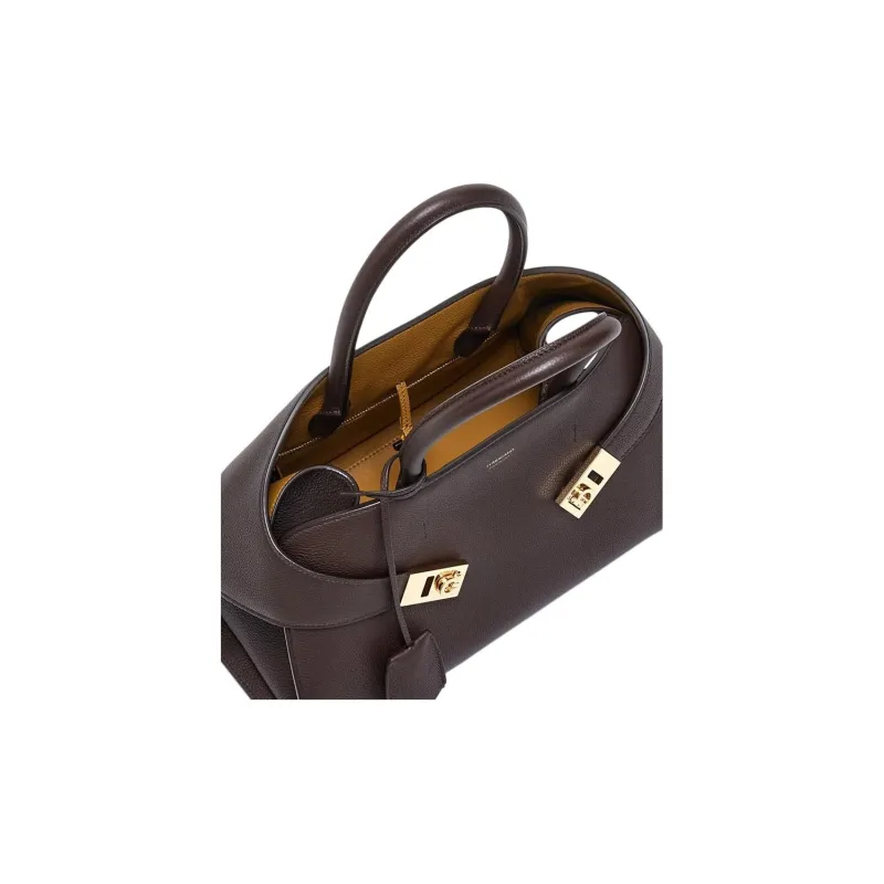 FERRAGAMO Cow Leather Shoulder Bag, Crossbody Bag, Handbag Trumpets Women's Brown-4
