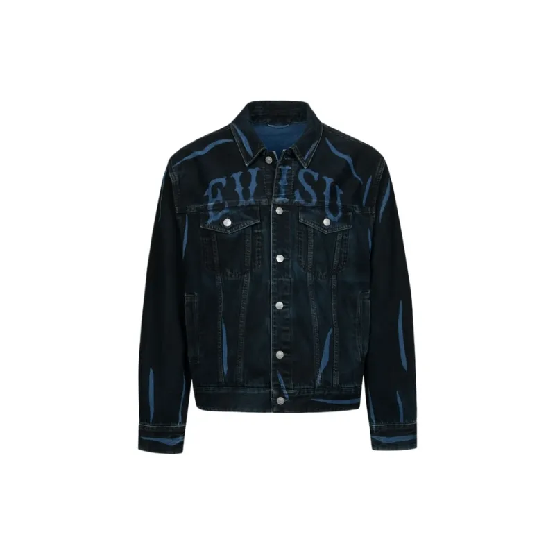 EVISU Denim Jacket Men's Denim Black All Over-1