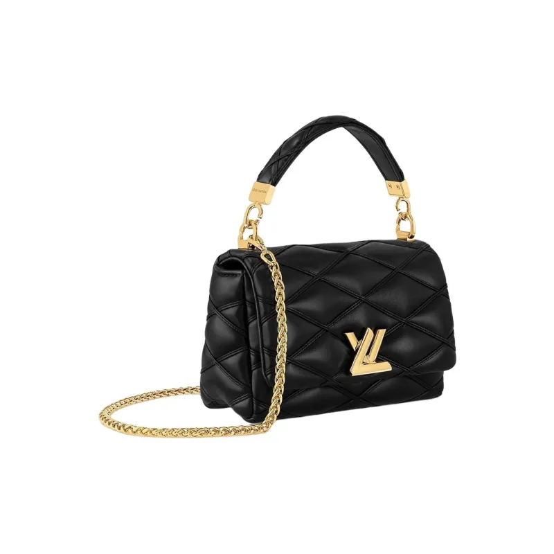 LOUIS VUITTON Lambskin Shoulder Bag, Crossbody Bag, Handbag Trumpets Women's Black-1