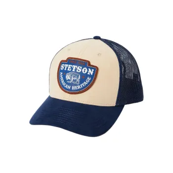 STETSON Cotton Polyester Baseball Caps Unisex Khaki/Blue