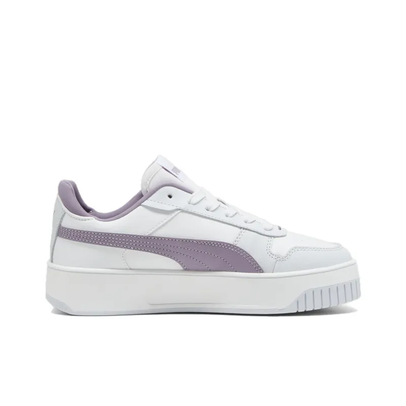 PUMA Carina Street Anti Slip Wear Resistant Low Top Skateboard Shoes Women's White Purple-1