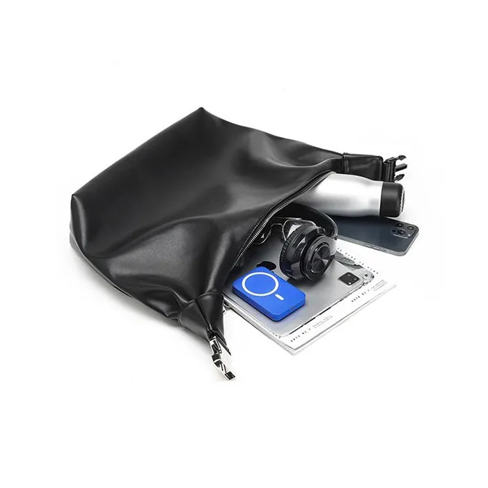 TTaG．baG Microfiber Soft Leather Shoulder Bag Regular Unisex Black-2