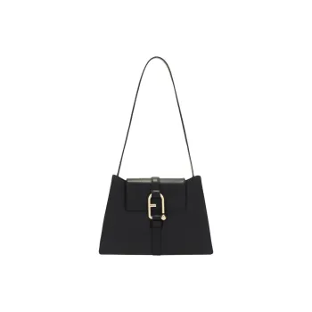 Furla Clarice Luxe Calfskin Handbag Shoulder Bag Women's Black