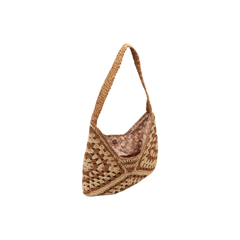 STEVE MADDEN Raffia Handbag Shoulder Bag Women's Natural-3
