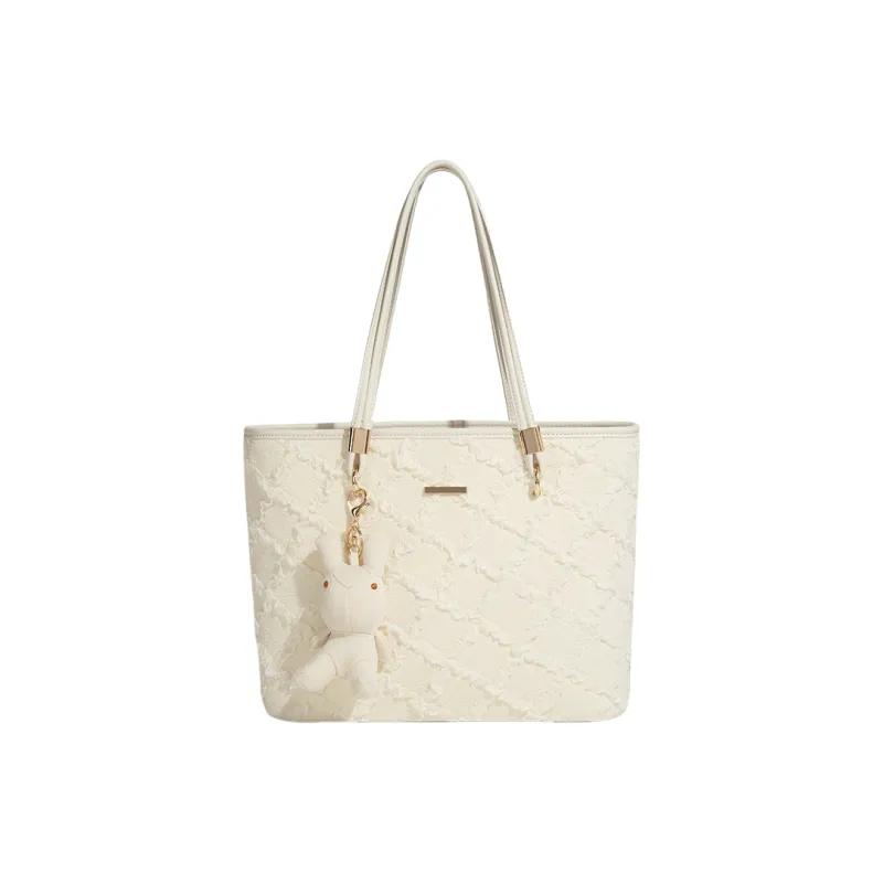 LETOO PU Tote Bag, Shoulder Bag Tubas Women's White-0