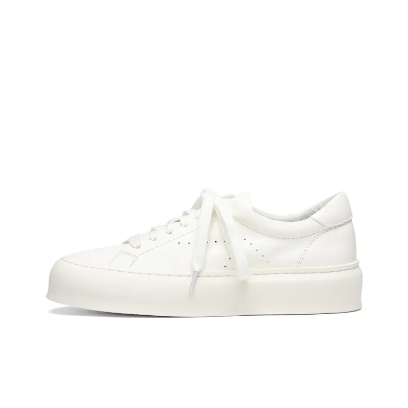 BOSSSUNWEN Low Top Skateboard Shoes Women's White-1